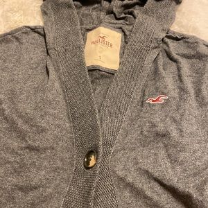 Hollister short sleeve one button cardigan sweater with hood